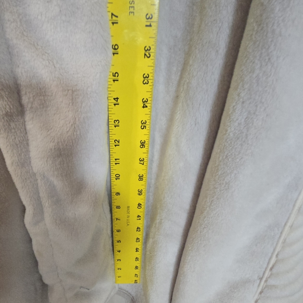 Soft Surroundings Plush Cozy Warm Cream Robe - Picture 7 of 8